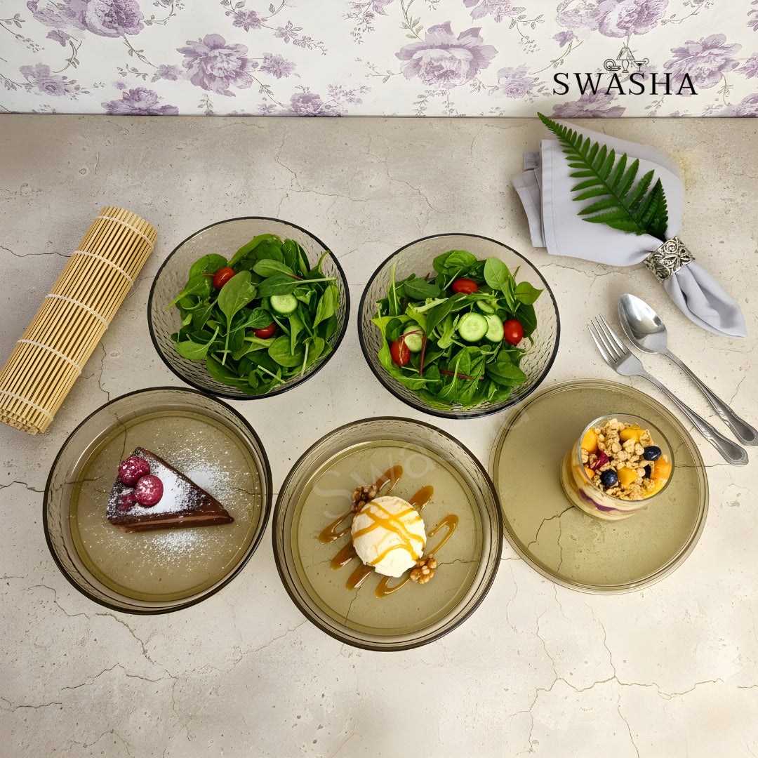Premium Glass Sphere Party Dish Set (5 Pcs)