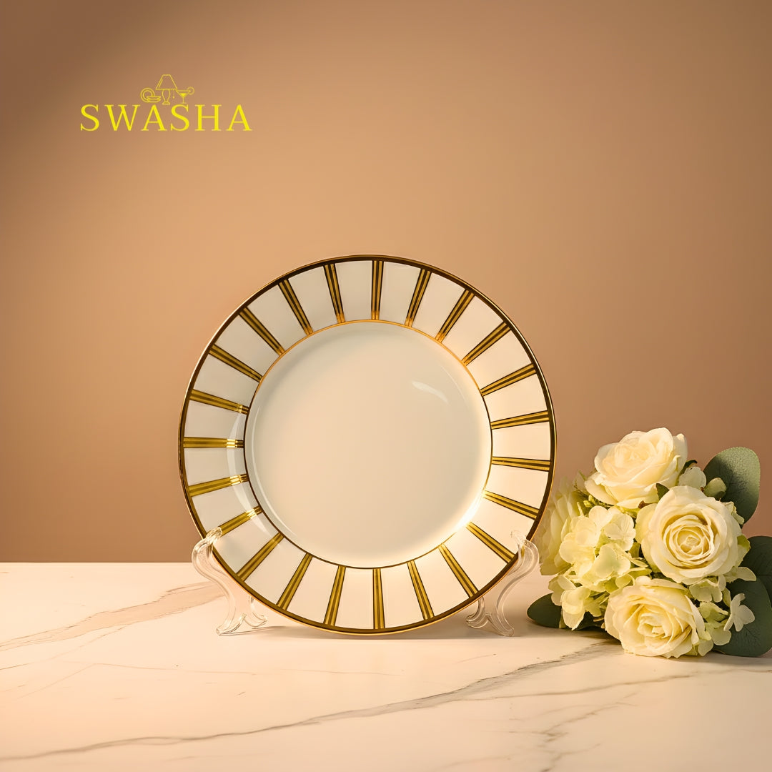 Swasha premium porcelain dinner set full plate quarter plate bowl