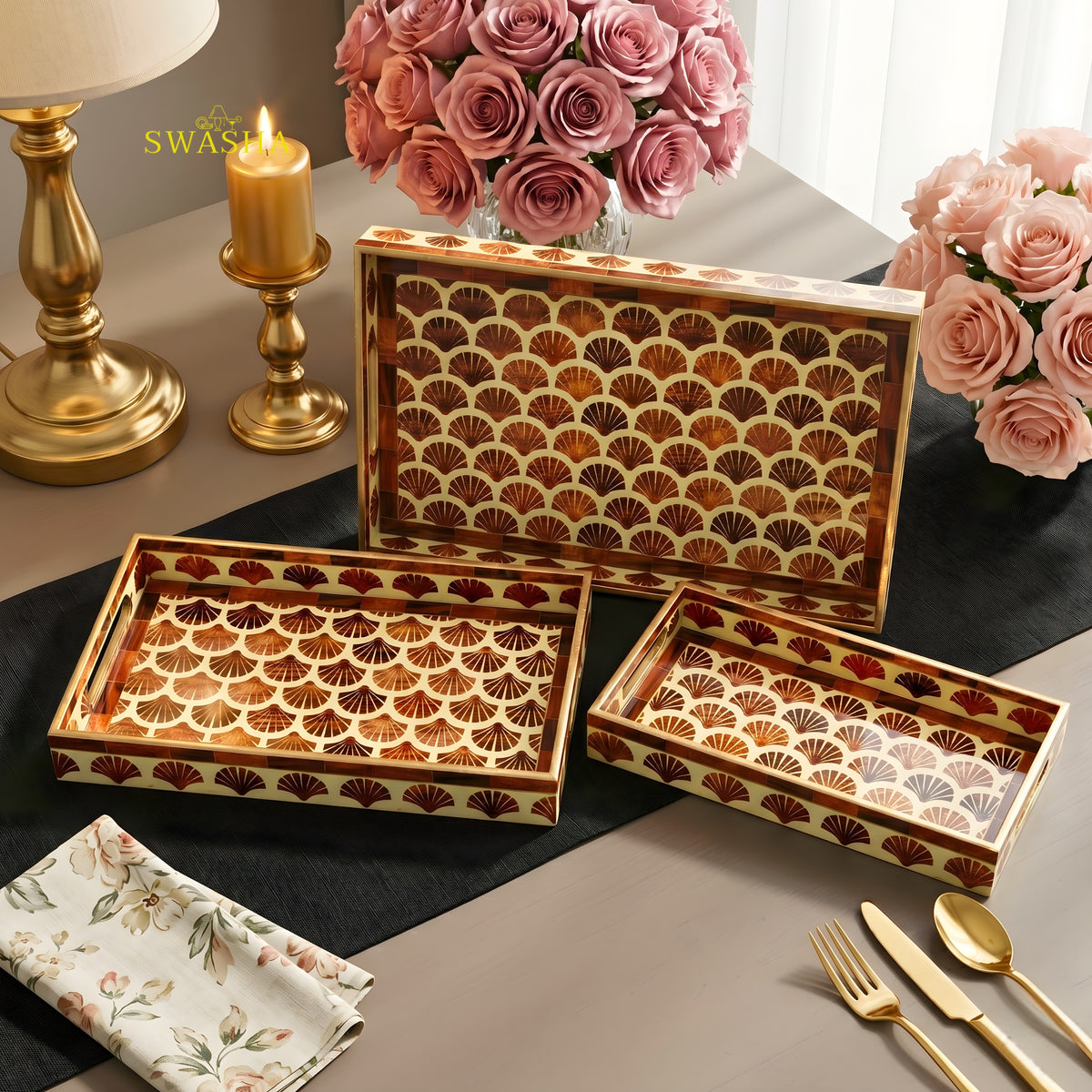 Swasha MDF Tray Set of 3