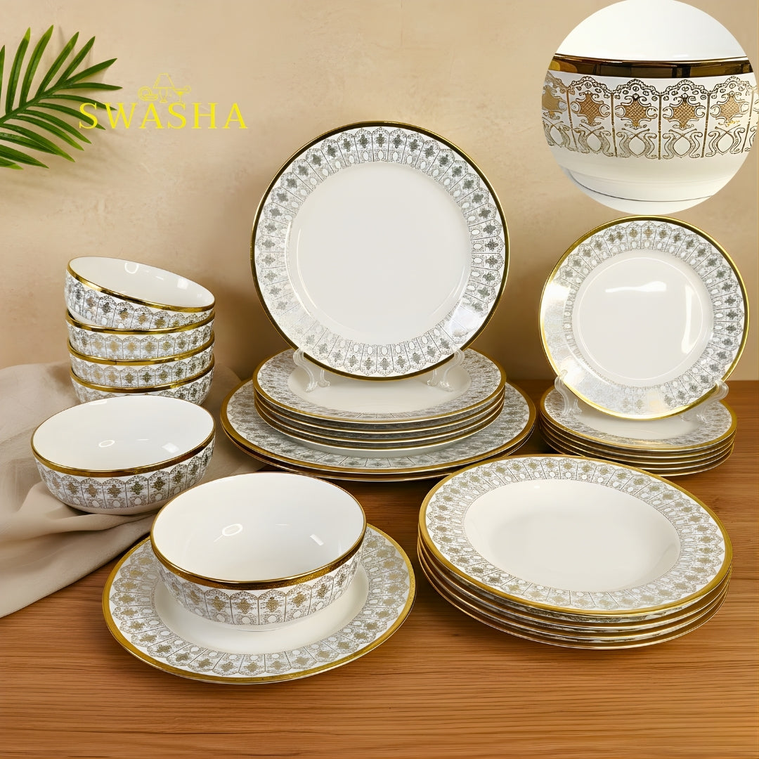 Swasha Porcelain Dinner Set 24 Pieces