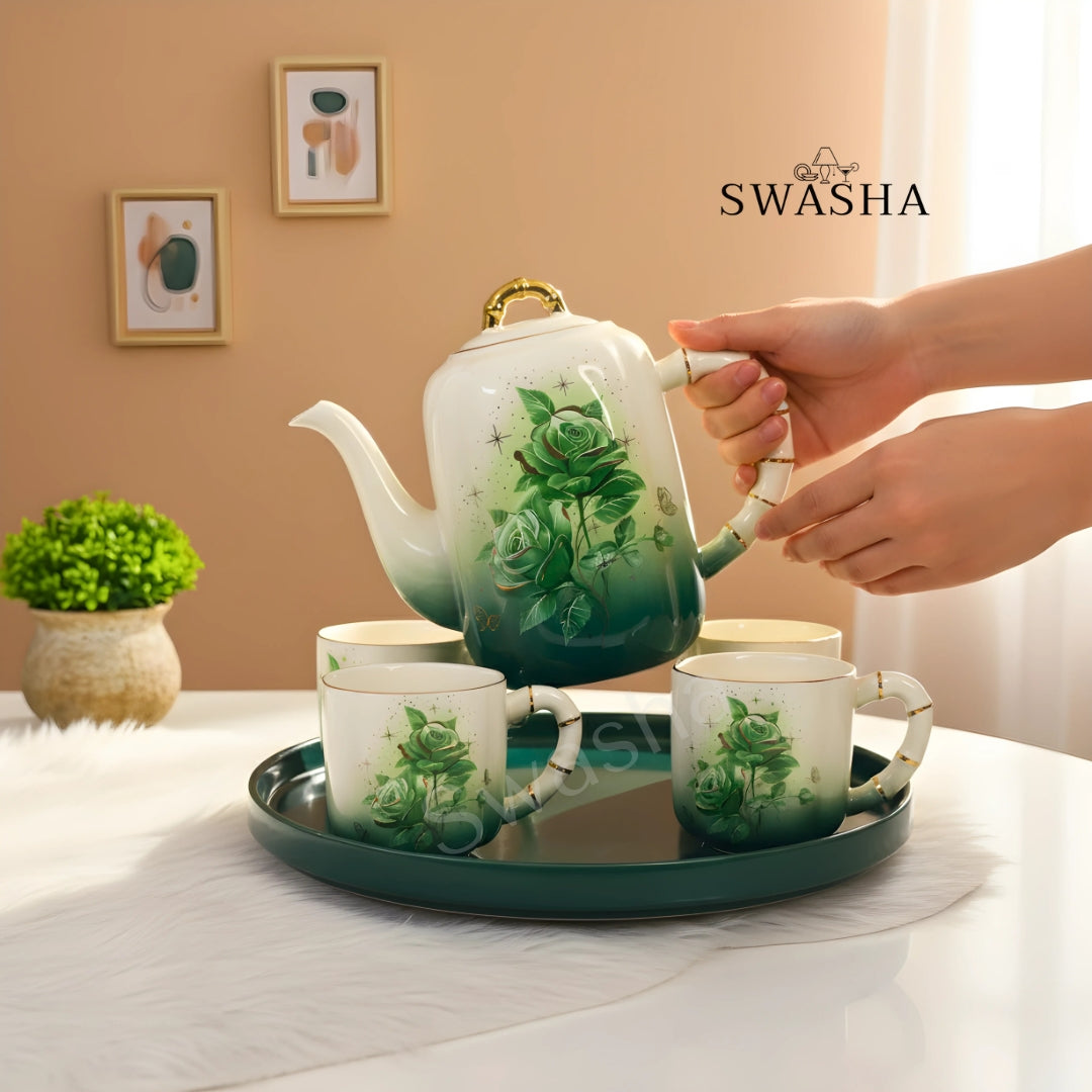 Revolving Floral Porcelain Tea Set