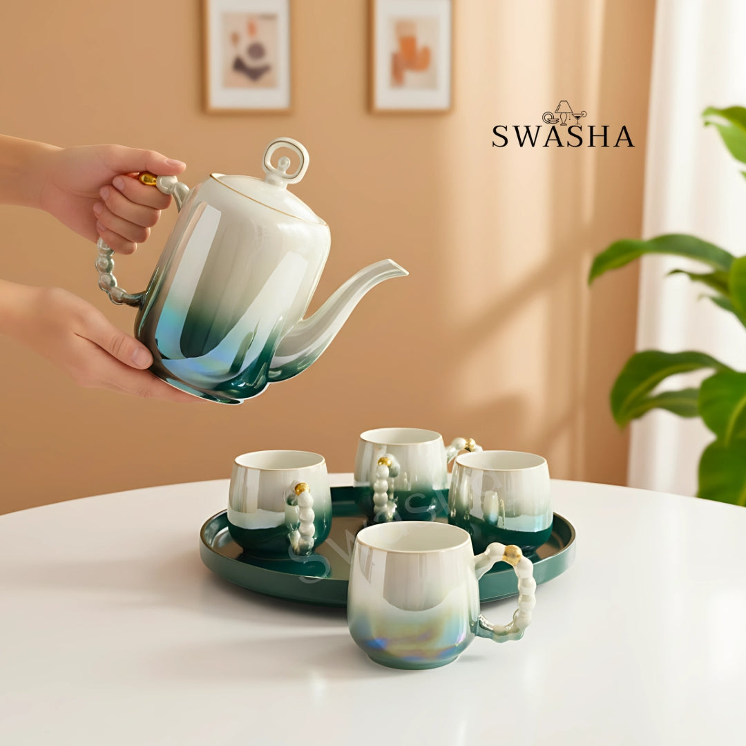 Luxury Porcelain Revolving Tea Set