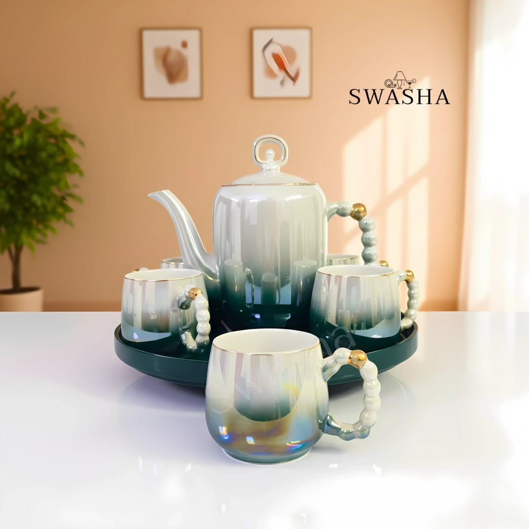 Luxury Porcelain Revolving Tea Set