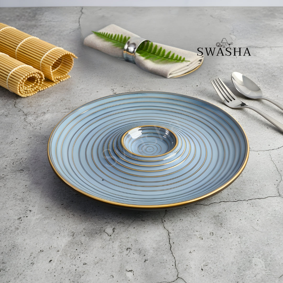 Stoneware Chip Dip Platter