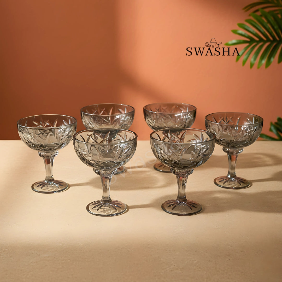 Modern Ceramic Dessert Cup Set with Serving Tray