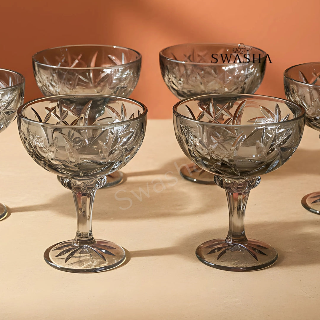 Modern Ceramic Dessert Cup Set with Serving Tray