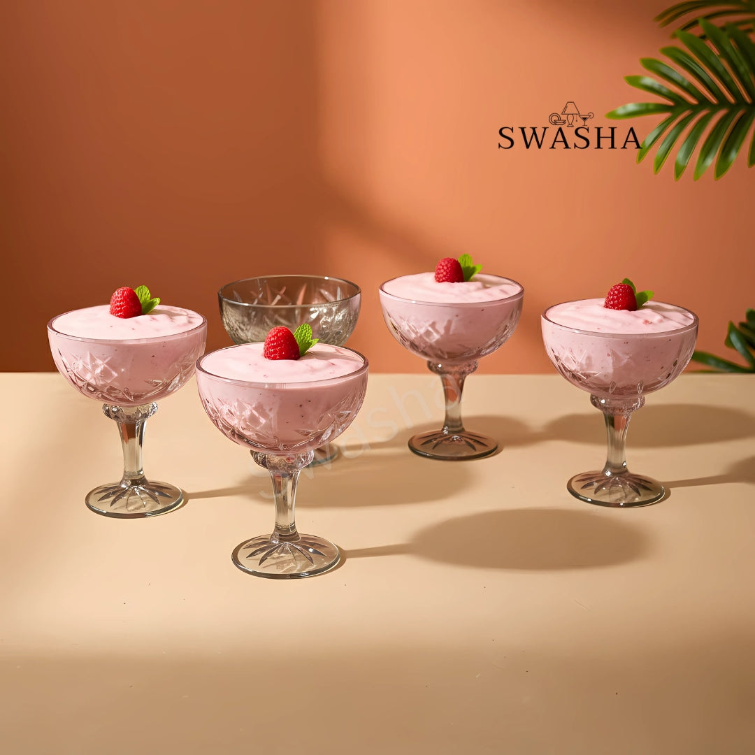 Modern Ceramic Dessert Cup Set with Serving Tray