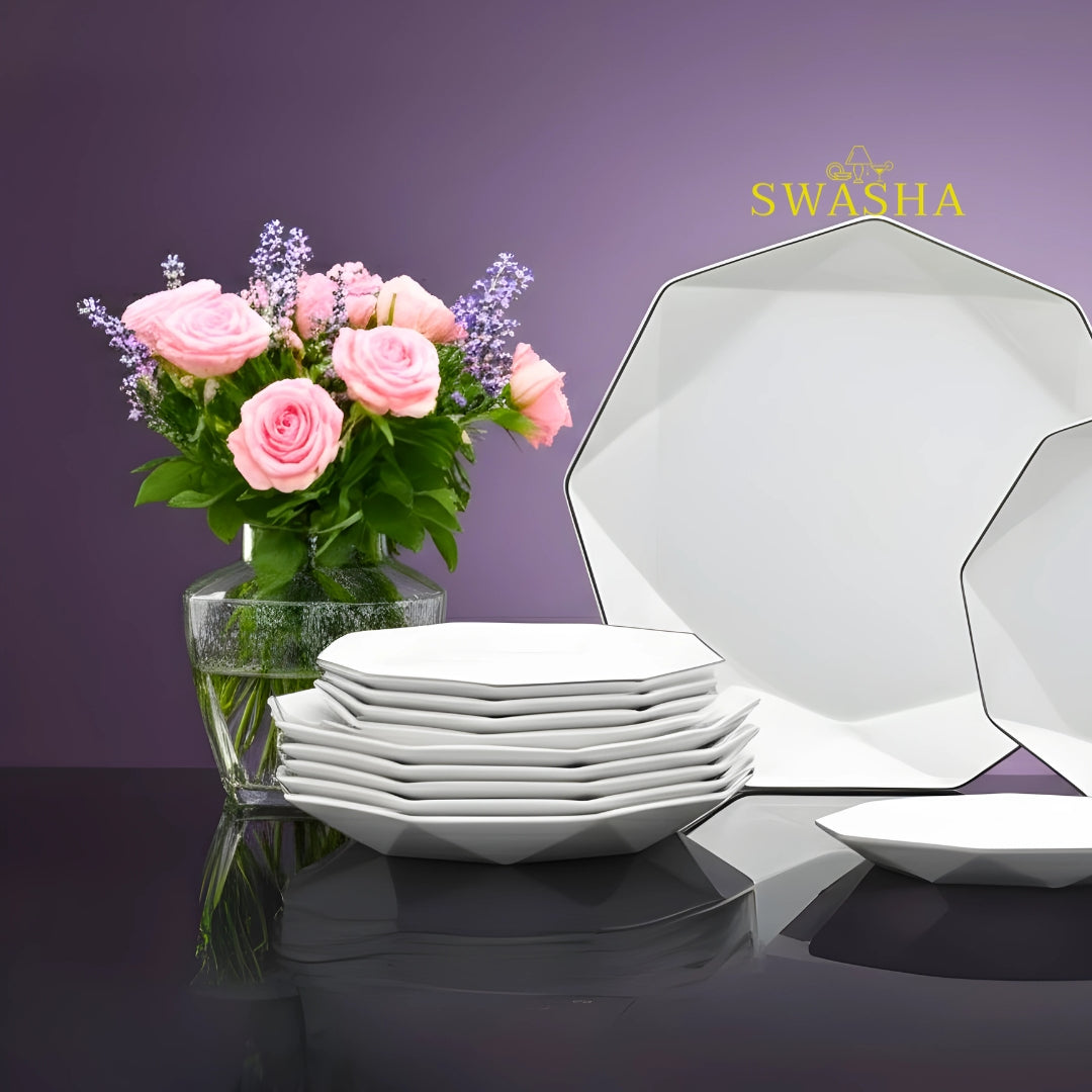 Swasha Magnesium Porcelain 18 Pcs Dinner Set