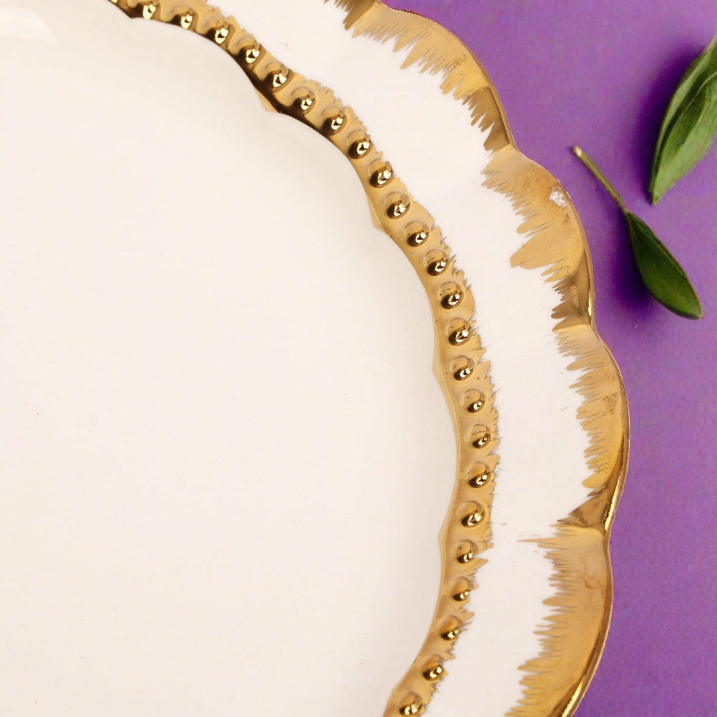 Golden Line Platter Set of 2 - Premium Porcelain Serving Bowls