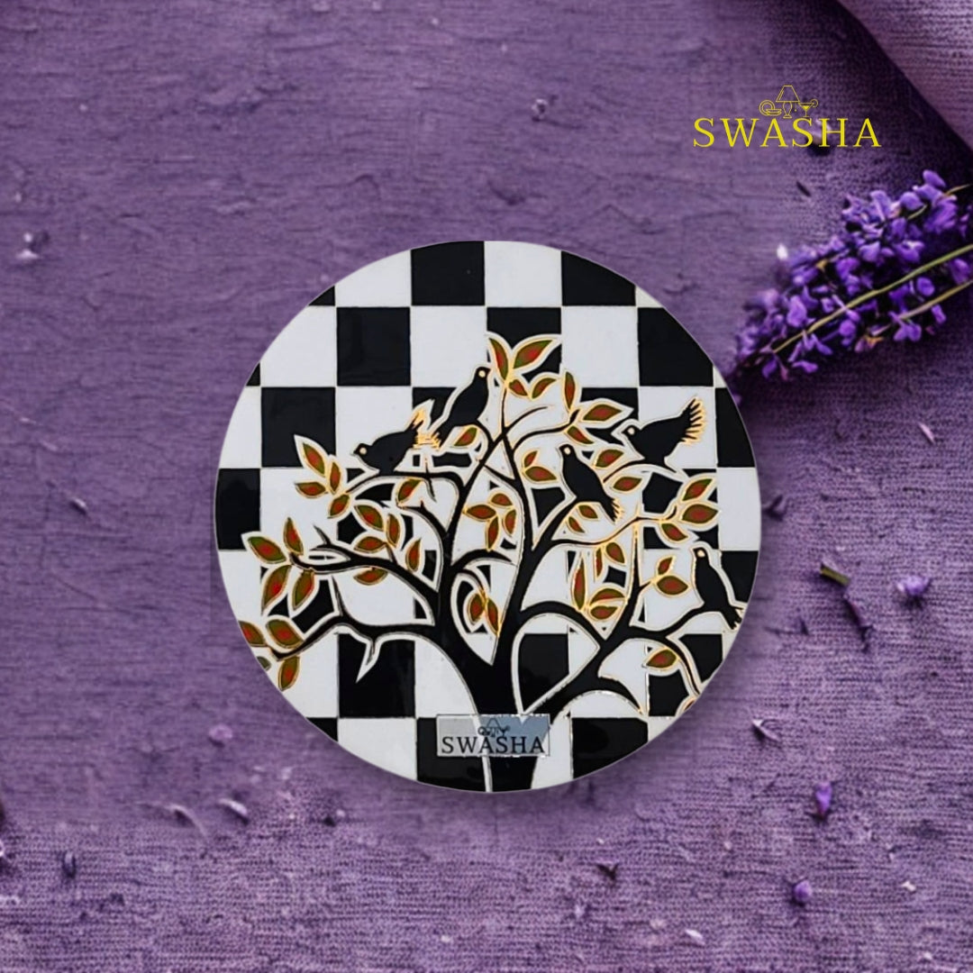 Swasha Glossy Resin Finish Trivets – Set of 4 Table Protectors