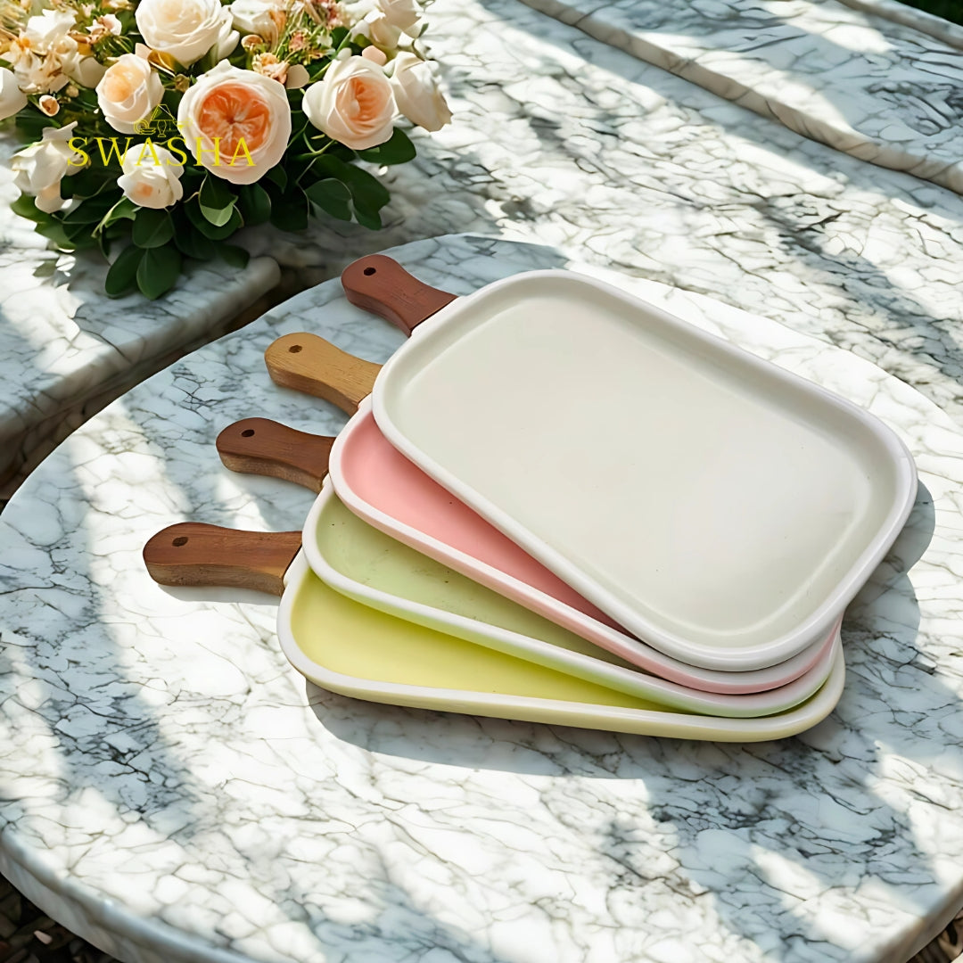 Swasha Ceramic Snack Platter | Modern Serving Dish (Set Of 2)
