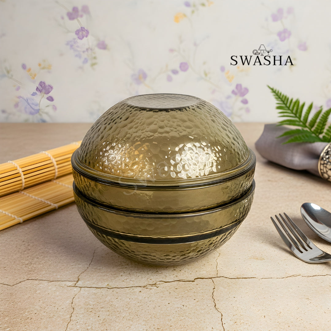 Premium Glass Sphere Party Dish Set (5 Pcs)