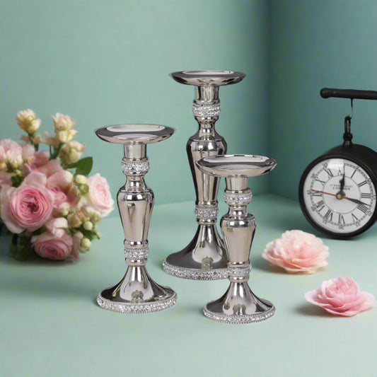 Swasha's elegant candle stands set of 3 - perfect for ambient lighting and decor accents