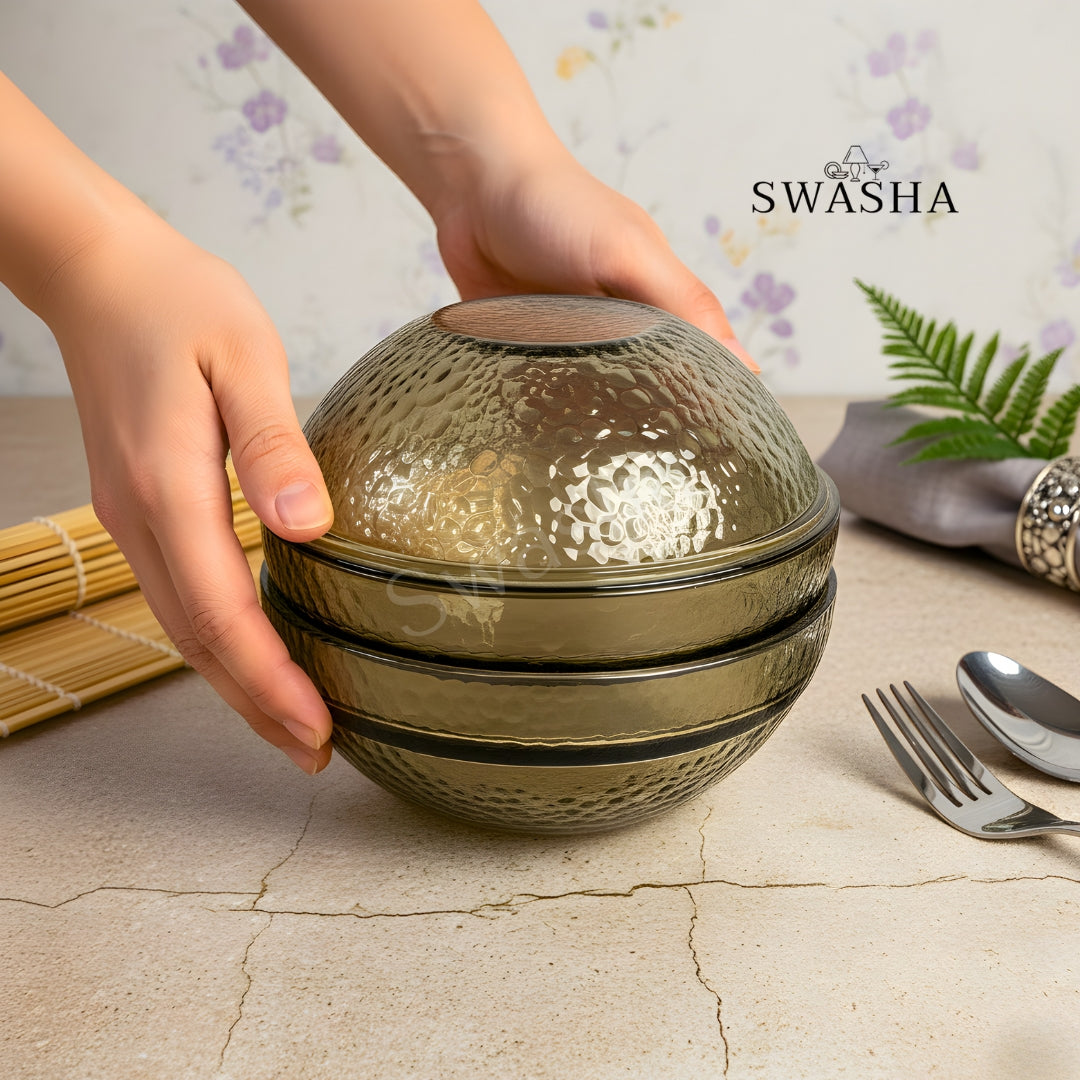Premium Glass Sphere Party Dish Set (5 Pcs)