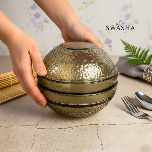 Premium Glass Sphere Party Dish Set (5 Pcs)