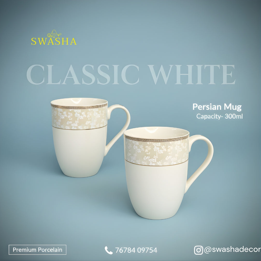 Persian Ivory Mug Set with Gift Box