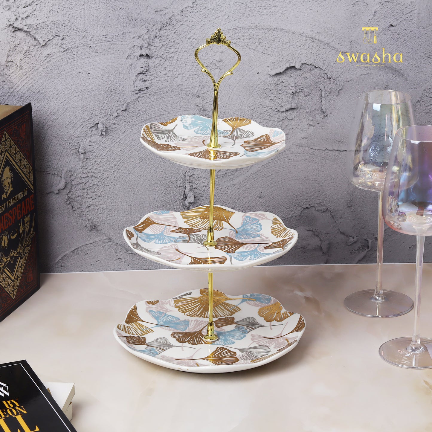 Elevated ceramic dessert/cake stand - a stylish presentation for sweet treats