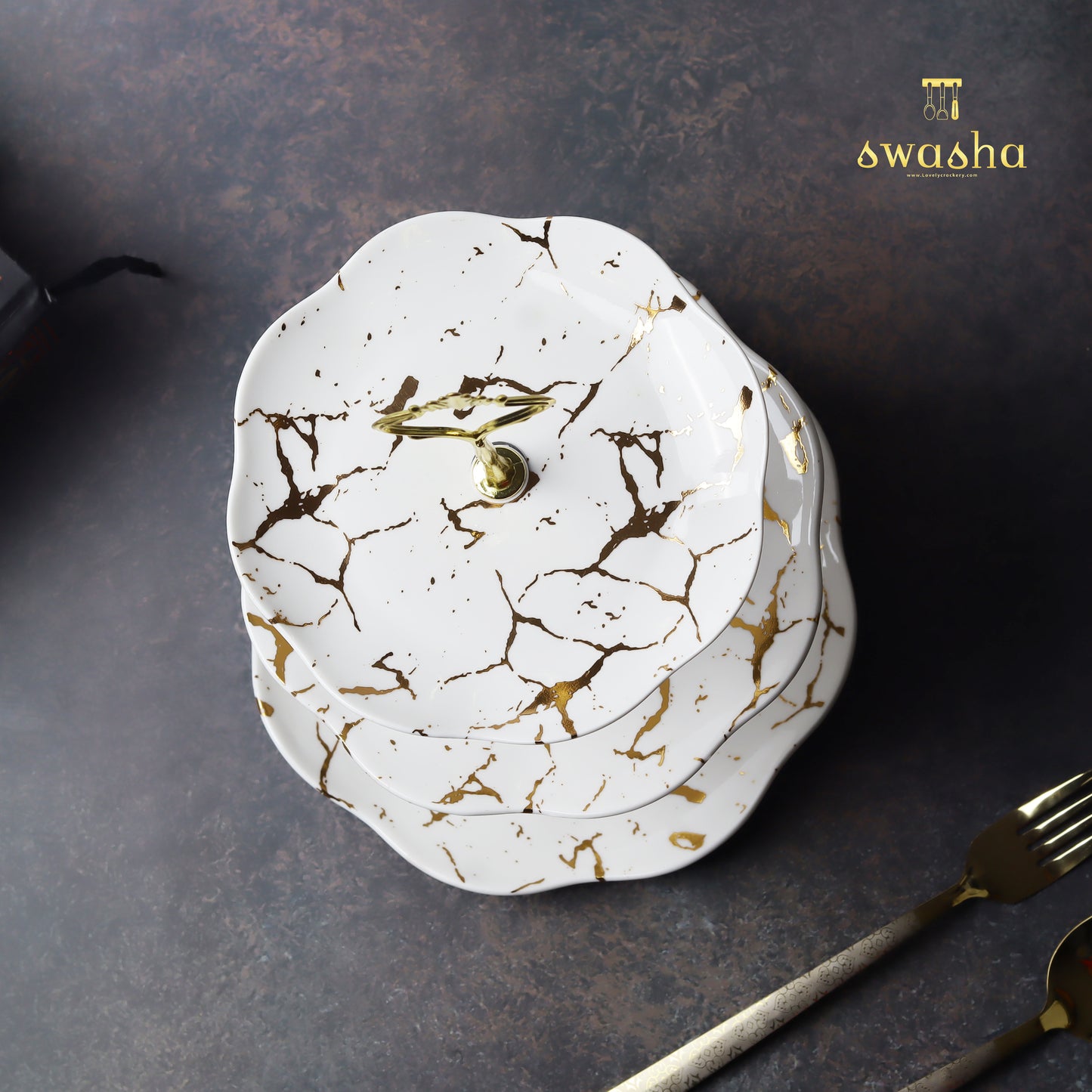 Elevated ceramic dessert/cake stand - a stylish presentation for sweet treats