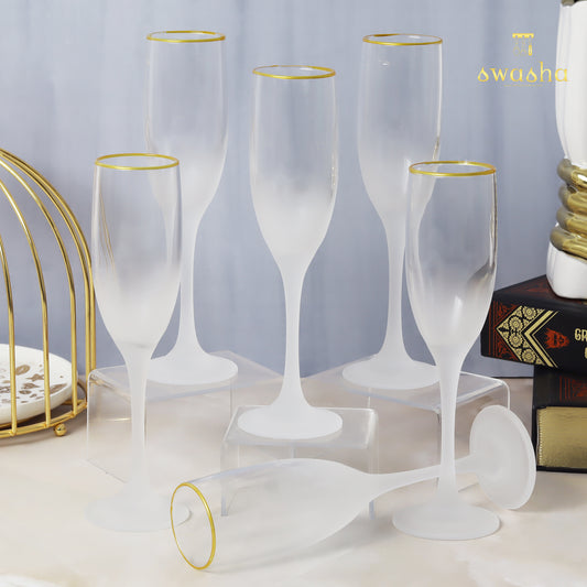 Set of 6 elegant champagne glasses - perfect for celebratory toasts and occasions
