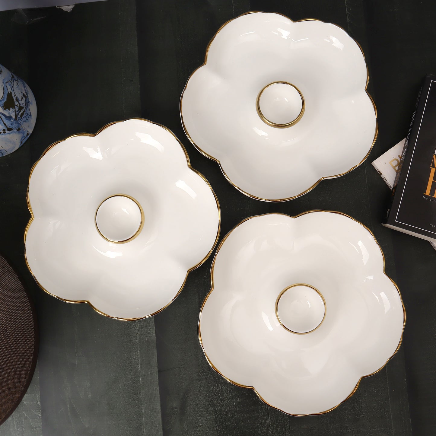 Swasha Daisy Serving Platter Set of 3