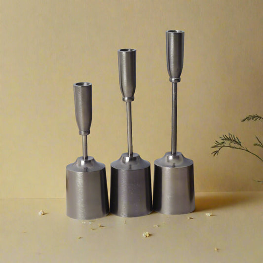 Swasha's elegant candle stands set of 3 - perfect for ambient lighting and decor accents