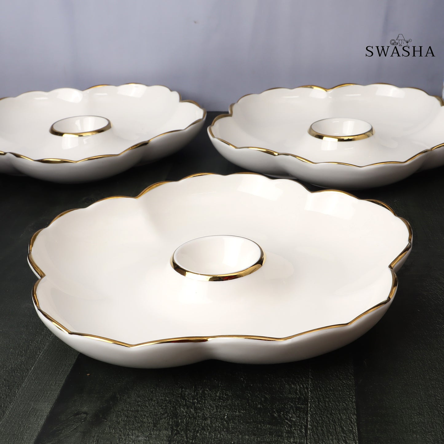 Swasha Daisy Serving Platter Set of 3