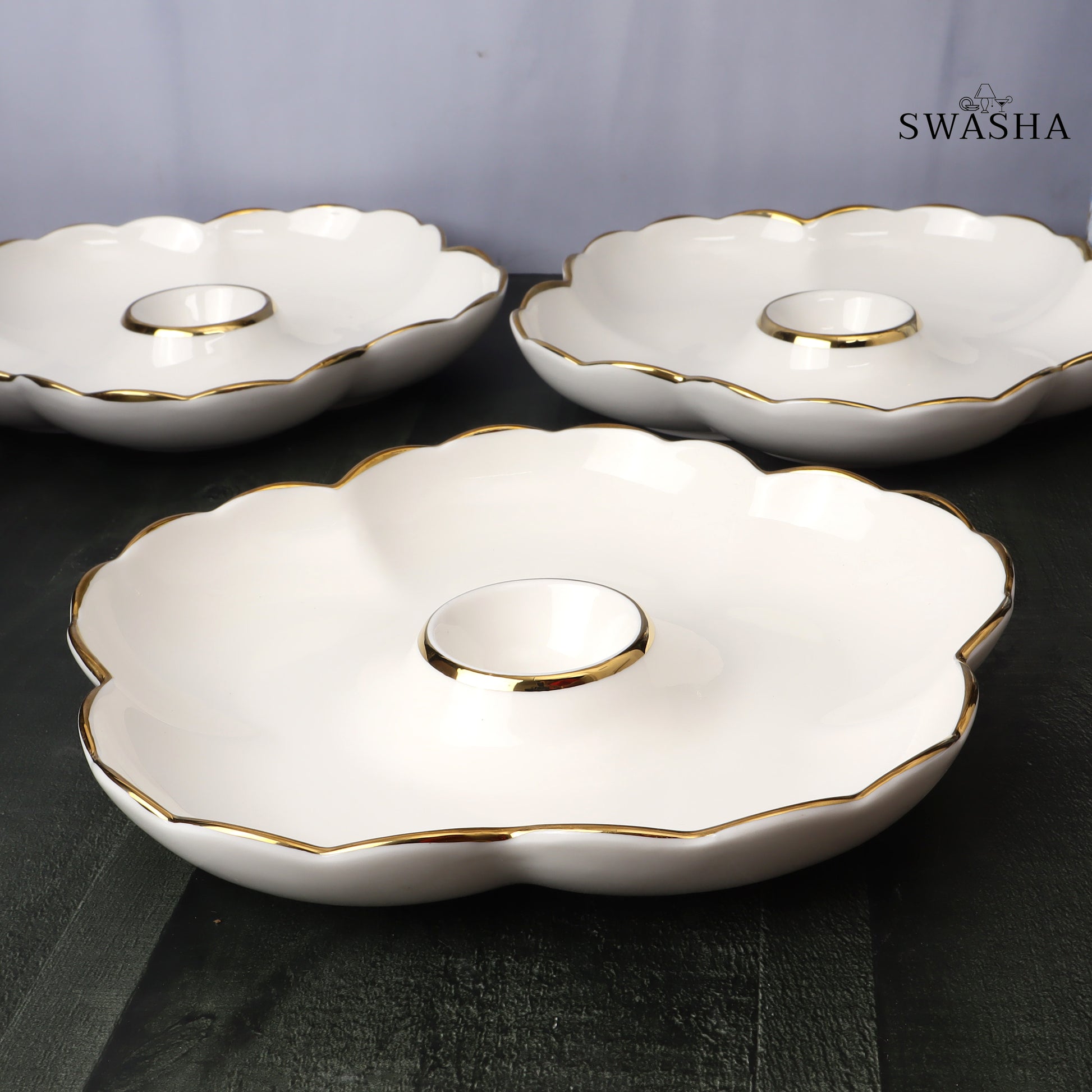 Swasha Daisy Serving Platter Set of 3