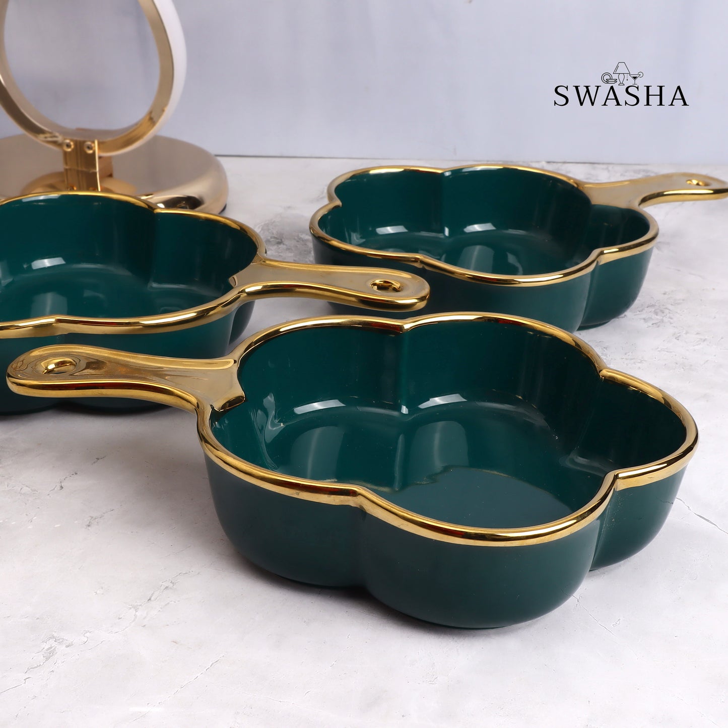 Single Handle Serving Platter - Set of 4
