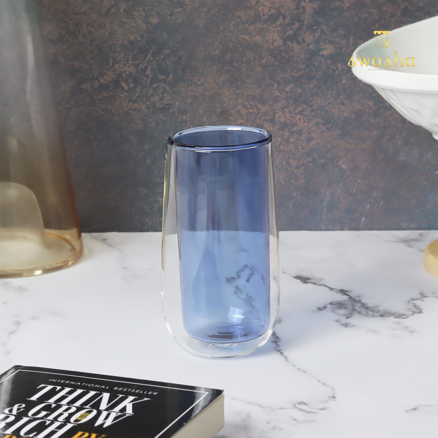 Double-wall glass - modern design for insulating hot or cold beverages