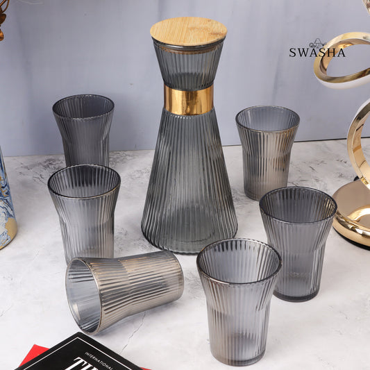 Jug Set with Lid by Swasha – Includes 6 Glasses & 1 Jug