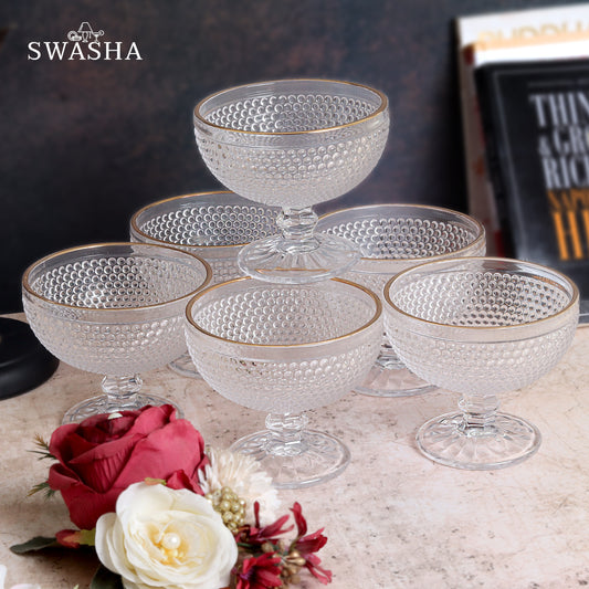 Set of 6 charming dessert/ice cream bowls - elevate sweet moments with stylish serving