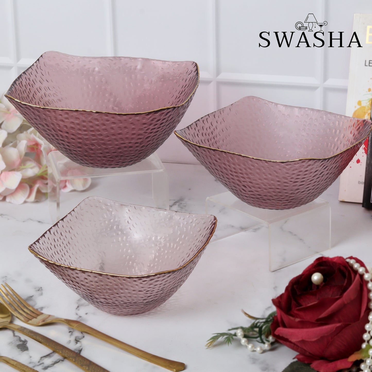 Glass Fruit Bowl set of 3