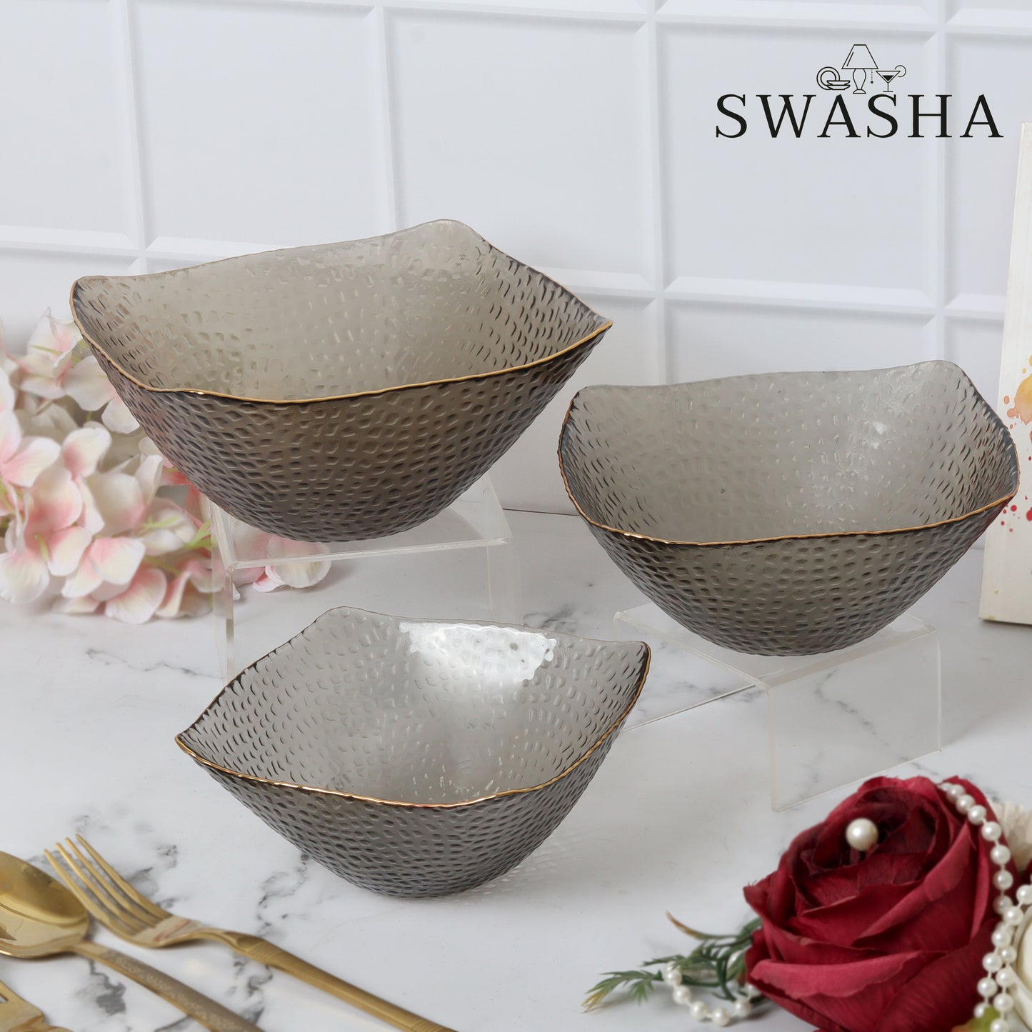 Glass Fruit Bowl set of 3