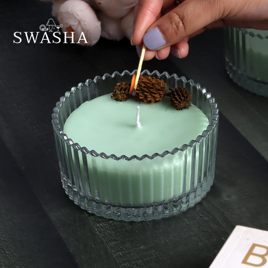 Sandal Scented Candle Jar With Lid