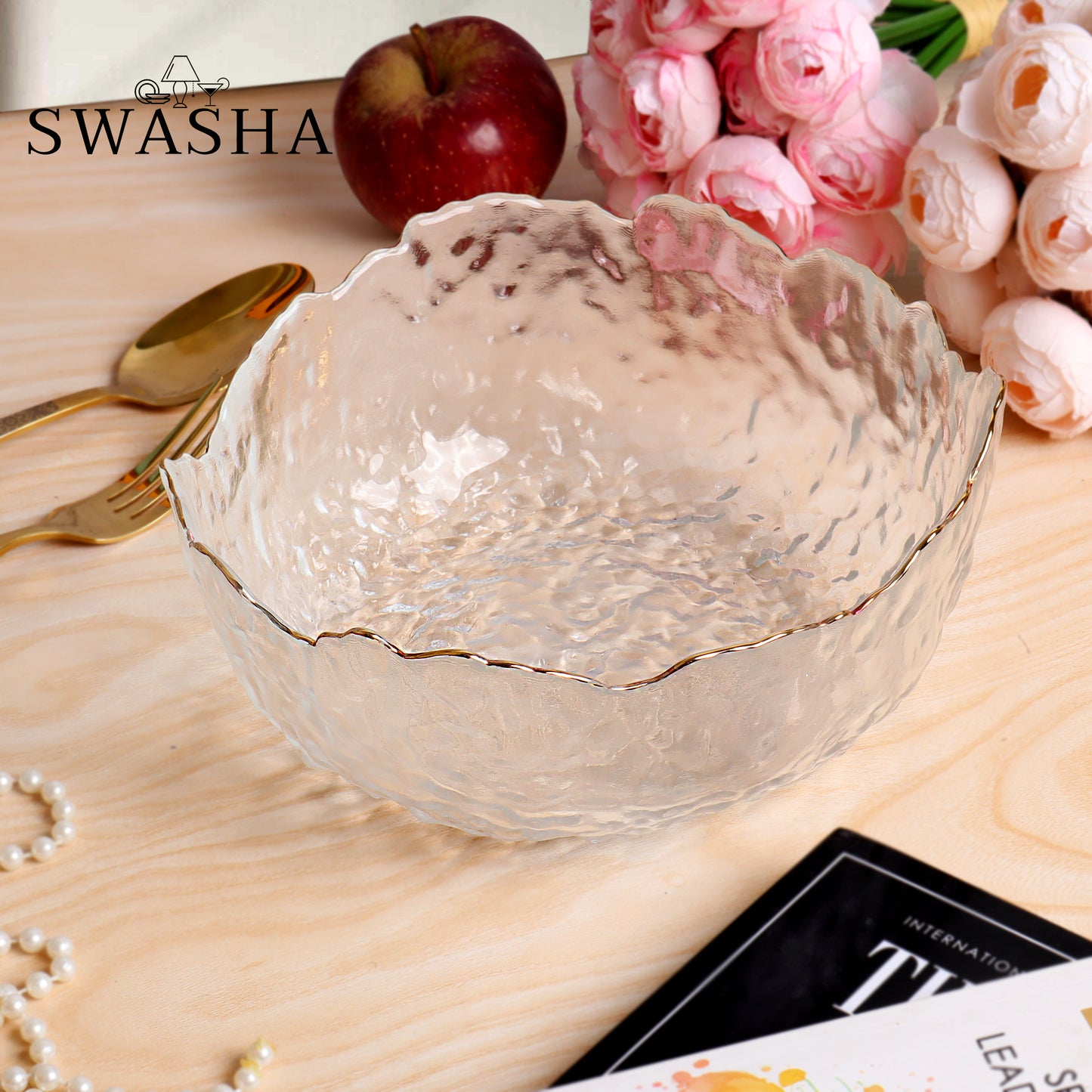Elegant Design and Convenience in One: Glass Fruit Bowl (Set Of 2)