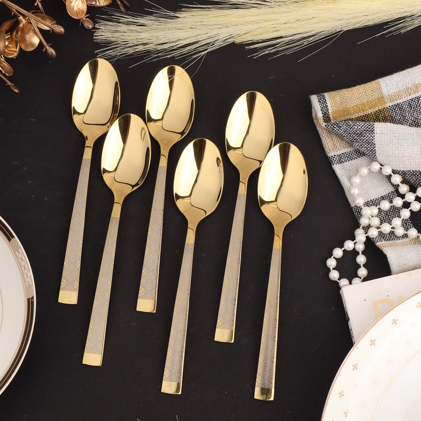 Swasha Luxurious Stainless Steel Golden Cutlery Set | Trendy Dining Essentials