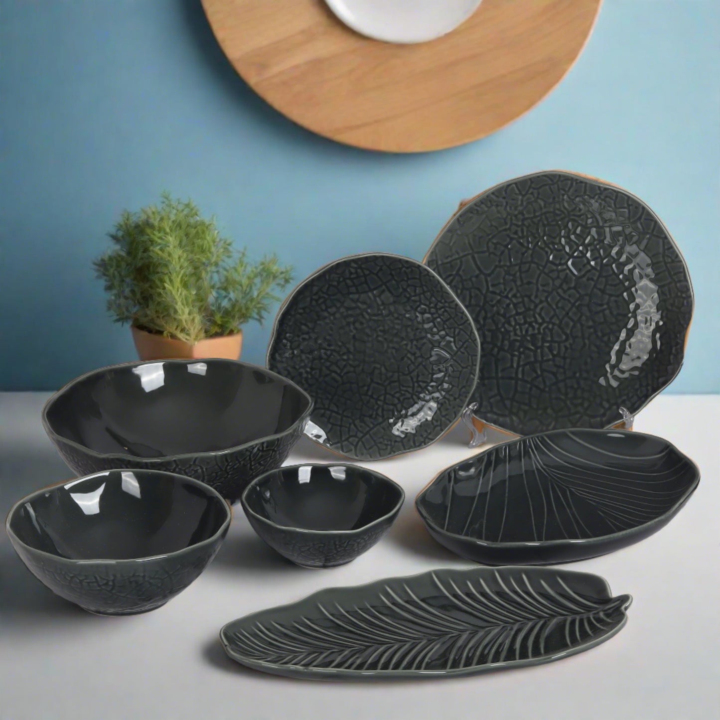 Ceramic snacks set or platter - elegantly crafted for delightful serving experiences