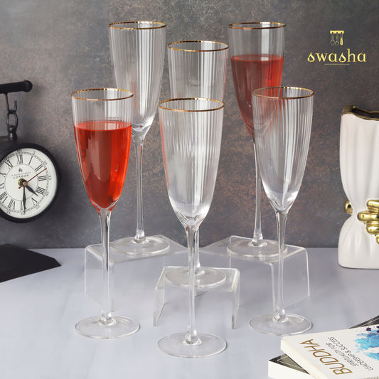 Set of 6 elegant champagne glasses - perfect for celebratory toasts and occasions