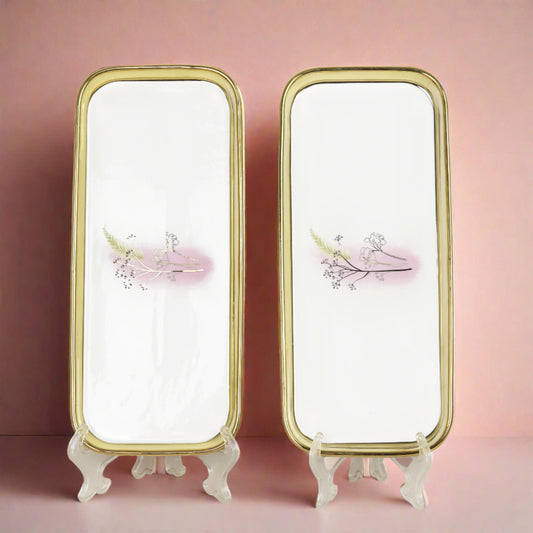 Pair of ceramic rice/salad plates - versatile and elegant tableware for two