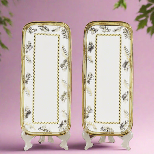 Pair of ceramic rice/salad plates - versatile and elegant tableware for two