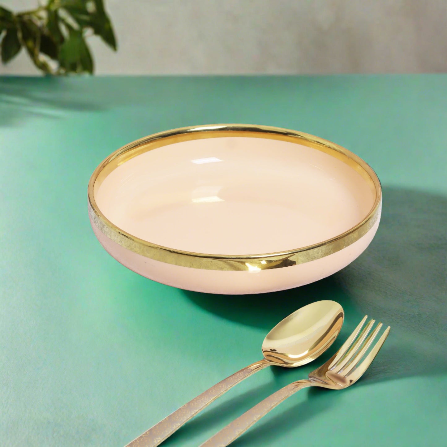 Ceramic set of 4 rice/salad plates and pasta bowls - elevate your dining experience with this stylish and versatile dinnerware collection