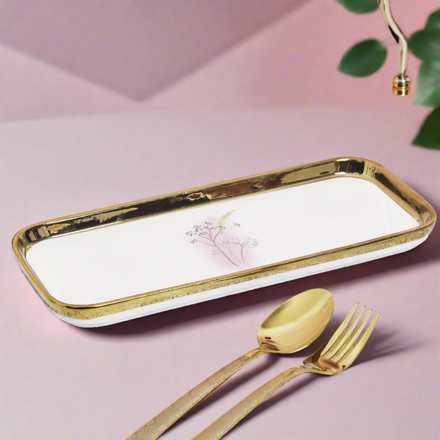 Pair of ceramic rice/salad plates - versatile and elegant tableware for two