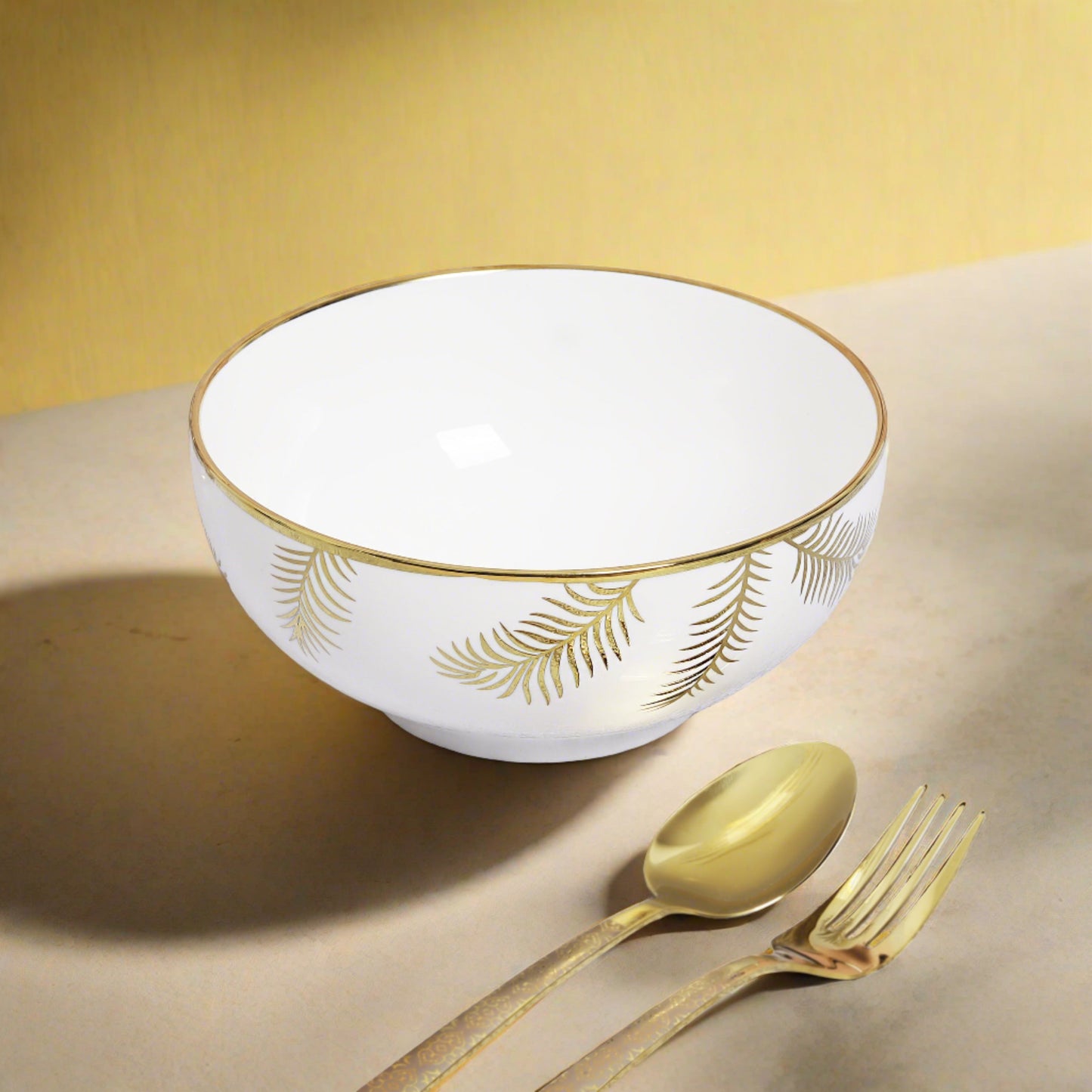 Ceramic set of 4 rice/salad plates and pasta bowls - elevate your dining experience with this stylish and versatile dinnerware collection