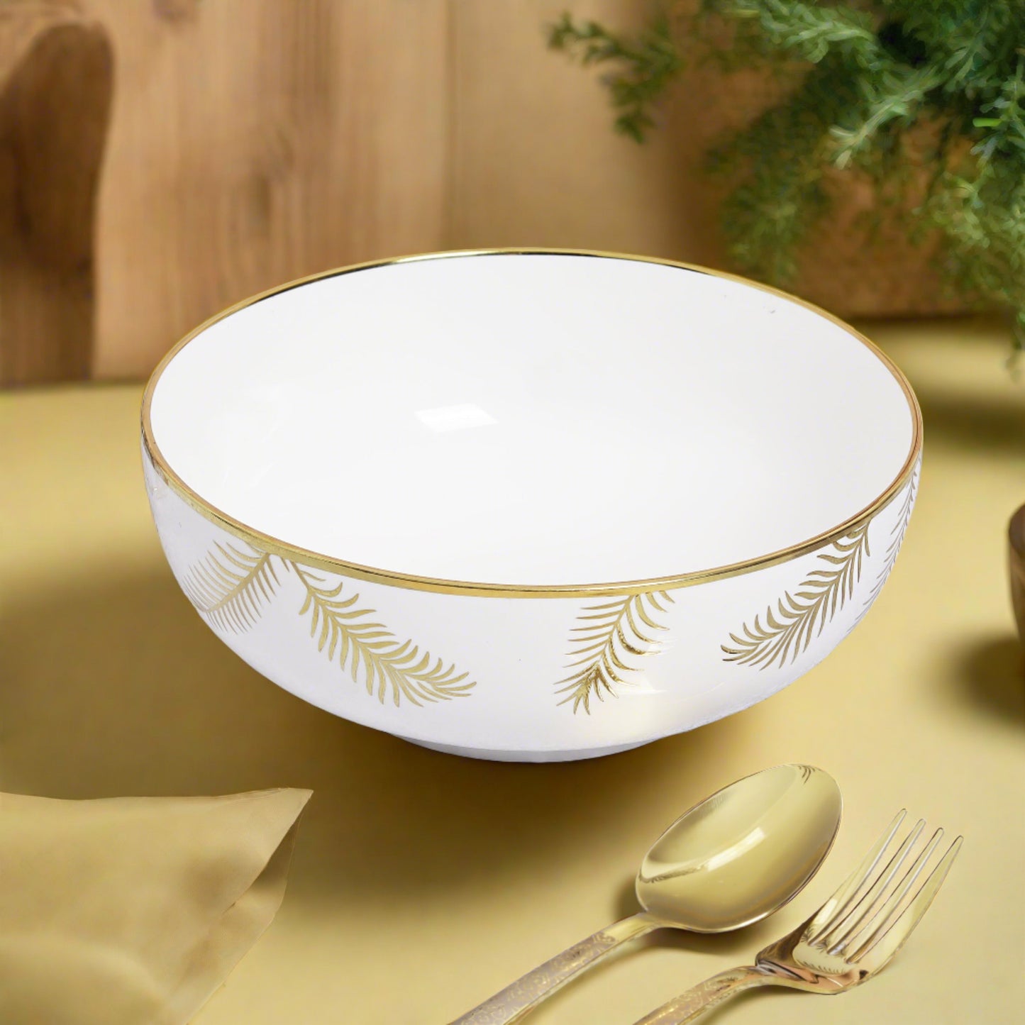 Ceramic set of 4 rice/salad plates and pasta bowls - elevate your dining experience with this stylish and versatile dinnerware collection