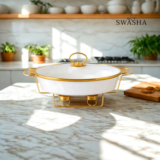 Swasha Porcelain Food Warmer Hot Pot
