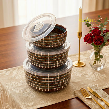 Swasha Premium Stoneware Serving Bowl Set of 3
