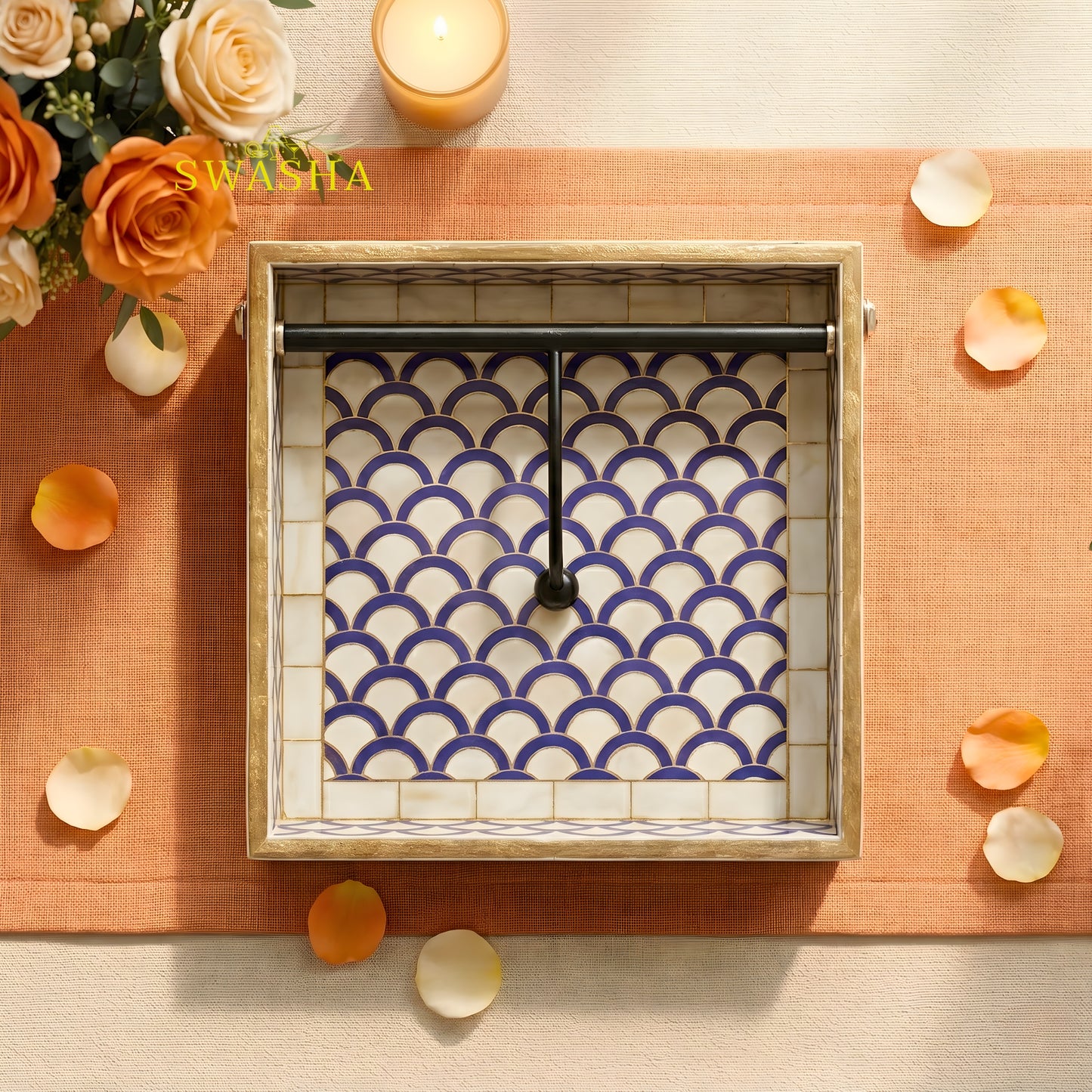 Swasha Resin Finish MDF Tissue Holder - Weighted Napkin Box