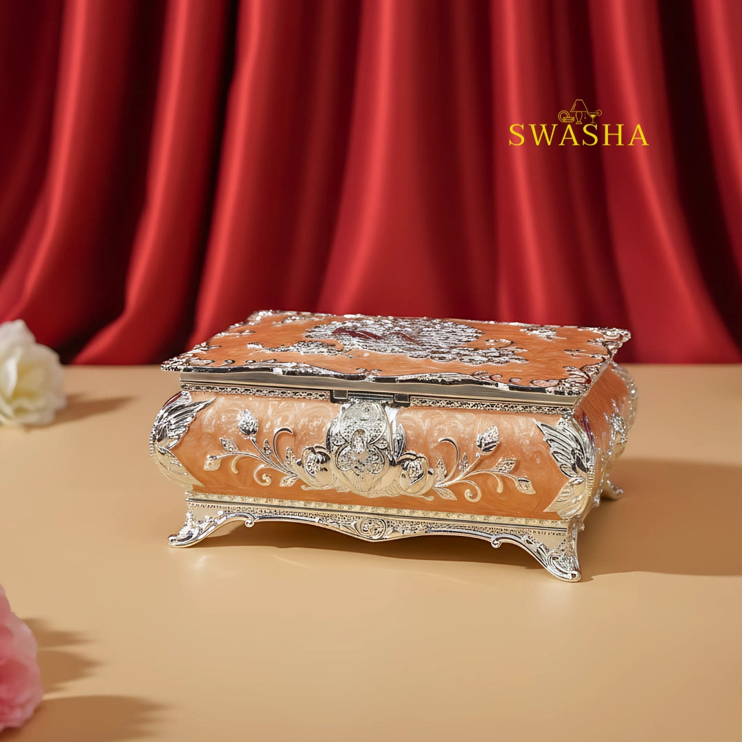 Silver Finish Jewellery Box