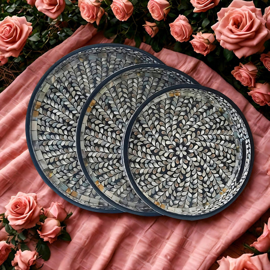 Round MDF Serving Tray Set