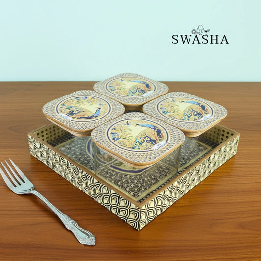 Resin Finish Jars with Wooden MDF Tray 